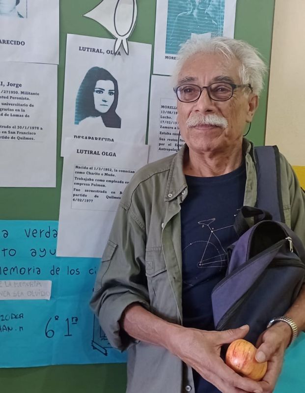 Sobreviviente del Pozo de Quilmes compartió sus vivencias en la Secundaria 5 de la localidad de Ezpeleta