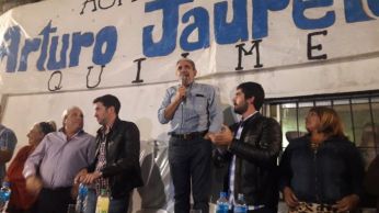 Aníbal Fernández reapareció en un acto partidario en La Paz